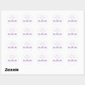 Paarse en Grijze Olifant Baby shower Favor Ronde Sticker (Vel)