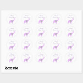 Paarse en grijze olifant Baby shower zeehond Ronde Sticker (Vel)
