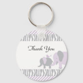 Paarse en grijze olifantenSleutelhanger Sleutelhanger (Voorkant)