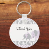 Paarse en grijze olifantenSleutelhanger Sleutelhanger (Voorkant)