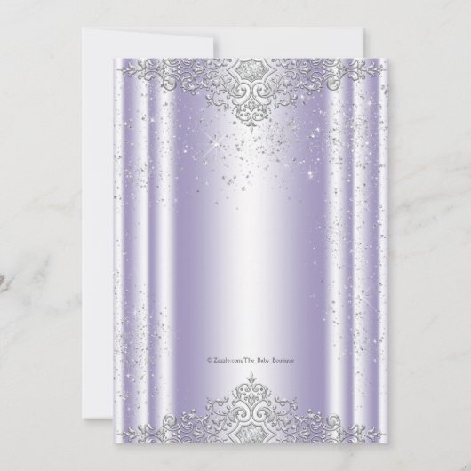 Paarse en grijze Pearl Girly Baby shower Kaart (Achterkant)