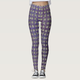 Paarse en grijze pols leggings