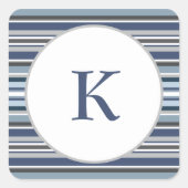 Paarse en grijze strepen vierkante sticker (Voorkant)