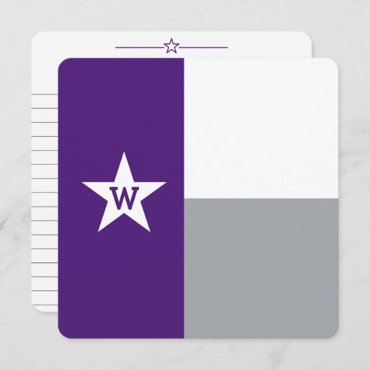 Paarse en grijze Texas Flag Flat Kaart (Voorkant / Achterkant)