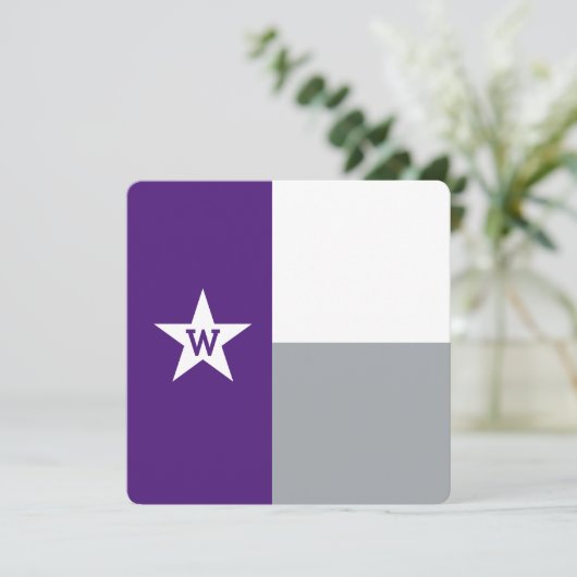 Paarse en grijze Texas Flag Flat Kaart (Staand voorkant)