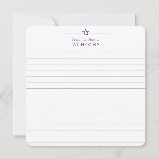 Paarse en grijze Texas Flag Flat Kaart (Achterkant)