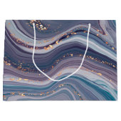 Paarse en grijze vloeibare marmer groot cadeauzakje (Voorkant)