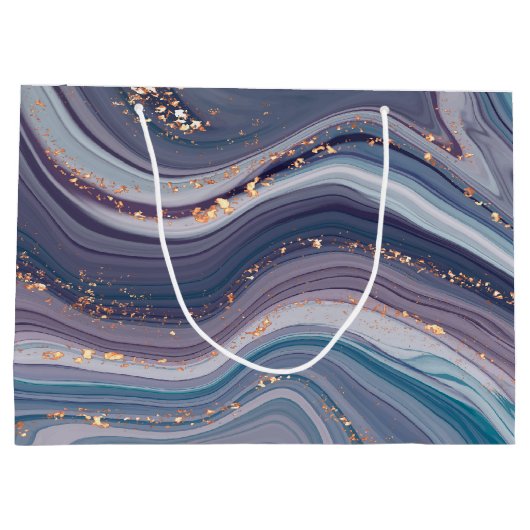 Paarse en grijze vloeibare marmer groot cadeauzakje (Achterkant)