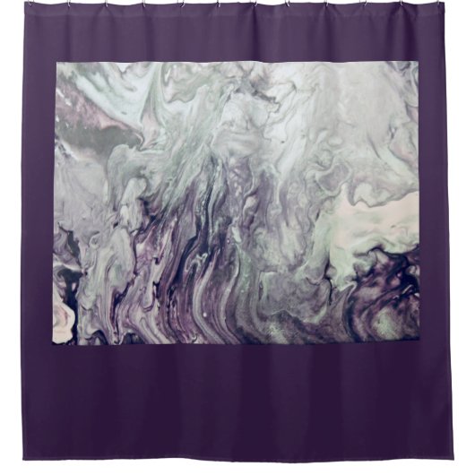 Paarse en grijze vochtige wervelbedschilderingen douchegordijn (Voorkant)