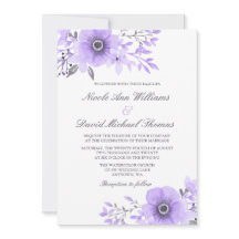 Paarse en Grijze Waterverf Anemone Bruiloft