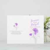 Paarse en grijze waterverf groot trouwprogramma (Staand voorkant)