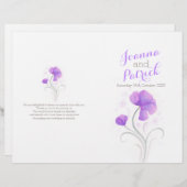Paarse en grijze waterverf groot trouwprogramma (Voorkant / Achterkant)