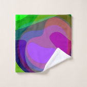 Paarse en groene 403 bad handdoek (Wasdoekje)