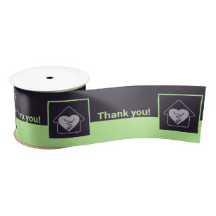 Paarse en groene aangepaste Logo Hartelijk dank Satijnen Lint