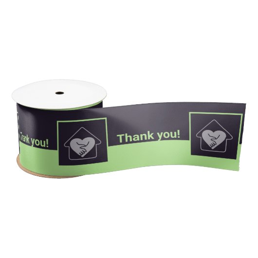 Paarse en groene aangepaste Logo Hartelijk dank Satijnen Lint (Spoel)