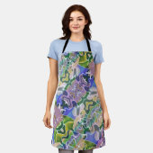 Paarse en groene Abstracte afdruk Schort (Gedragen)