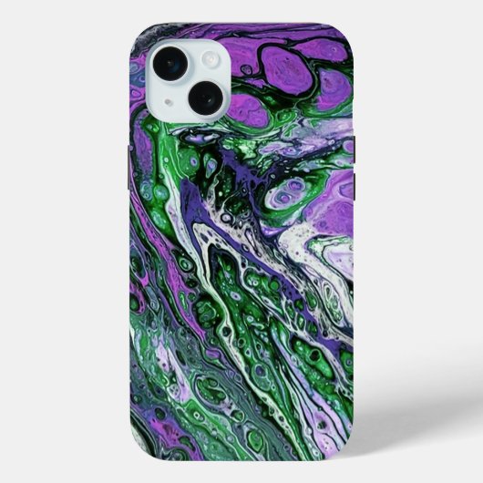 Paarse en groene abstracte verf Case-Mate iPhone case (Achterkant)