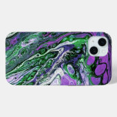 Paarse en groene abstracte verf Case-Mate iPhone case (Achterkant (horizontaal))