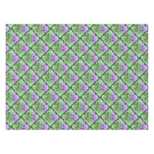 Paarse en groene abstracte vierkante tafelkleed (Voorkant (Horizontaal))