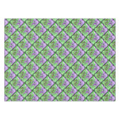 Paarse en groene Abstracte vierkantjes Tafel Tafelkleed (Voorkant (Horizontaal))