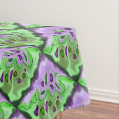 Paarse en groene Abstracte vierkantjes Tafel Tafelkleed (Voorbeeld)