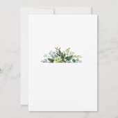 Paarse en groene aquarel Floral bruiloft Kaart (Achterkant)