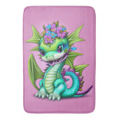 Paarse en groene Baby Dragon Badmat (Voorkant Verticaal)
