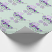 Paarse en groene babyshower inpakpapier (Hoek)