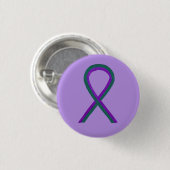 Paarse en groene bewustwording Ribbon Angel Button (Voorkant /achterkant)