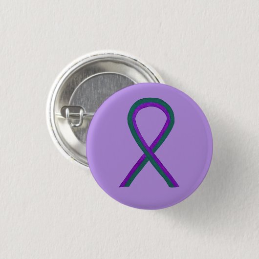 Paarse en groene bewustwording Ribbon Angel Button (Voorkant /achterkant)