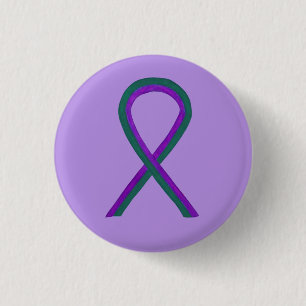 Paarse en groene bewustwording Ribbon Angel Button