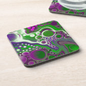 Paarse en groene blauwe kunst bier onderzetter (Linkerzijde)