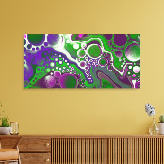 Paarse en groene blauwe kunst canvas afdruk (Insitu (Woonkamer))