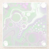 Paarse en groene blauwe kunst glazen onderzetter (Achterkant)