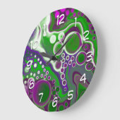 Paarse en groene blauwe kunst    grote klok (Hoek)