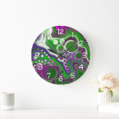 Paarse en groene blauwe kunst    grote klok (Huis)