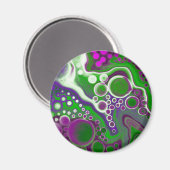 Paarse en groene blauwe kunst magneet (Voorkant / Achterkant)