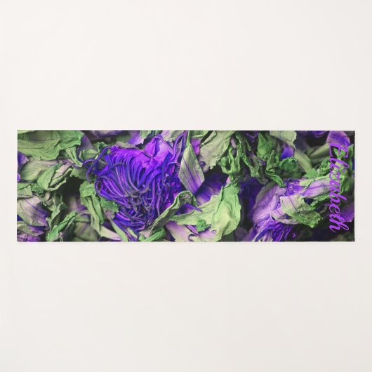 Paarse en groene blauwe Lotus Yogamat (Voorkant (horizontaal))