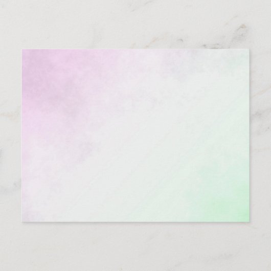 Paarse en Groene Bloemen Bruidsmeisje Uitnodiging (Achterkant)