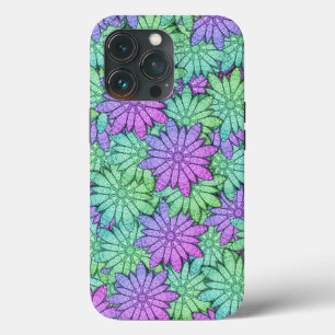 Paarse en groene bloemen Case-Mate iPhone case