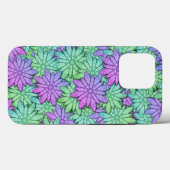Paarse en groene bloemen Case-Mate iPhone case (Achterkant (horizontaal))