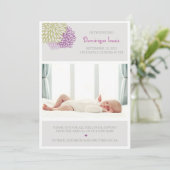 Paarse en groene bloemen Fotoaankondigingen Aankondiging (Staand voorkant)