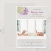 Paarse en groene bloemen Fotoaankondigingen Aankondiging (Voorkant / Achterkant)