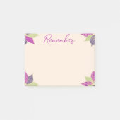 Paarse en groene bloemen post-it® notes (Voorkant)