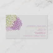 Paarse en groene bloemen Stijlvol Visitekaartje (Achterkant)