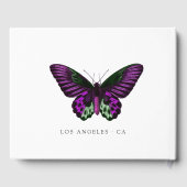 Paarse en Groene Bloemenvlinder Gastenboek (Achterkant)