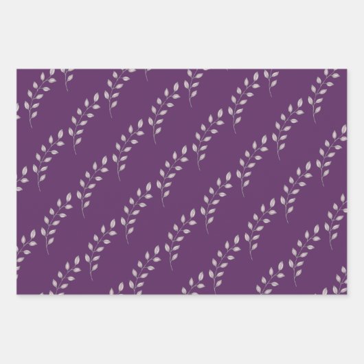 Paarse en groene bloemige inpakvellen inpakpapier vel (Voorkant 2)