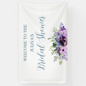 paarse en groene bloemige Vrijgezellenfeest Welkom Spandoek (Verticaal)