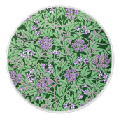 Paarse en groene bloempatroon keramische knop (Voorkant)