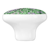 Paarse en groene bloempatroon keramische knop (Zijkant)